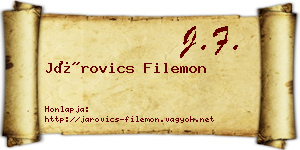 Járovics Filemon névjegykártya